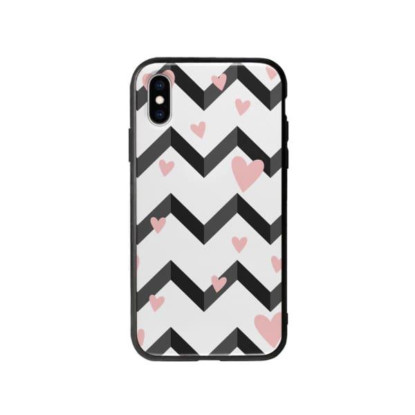 Coque Pour iPhone X Cœurs Motif Noir et Blanc - Coque Wiqeo 10€-15€, Cœurs, Estelle Adam, iPhone X, Motif Wiqeo, Déstockeur de Coques Pour iPhone