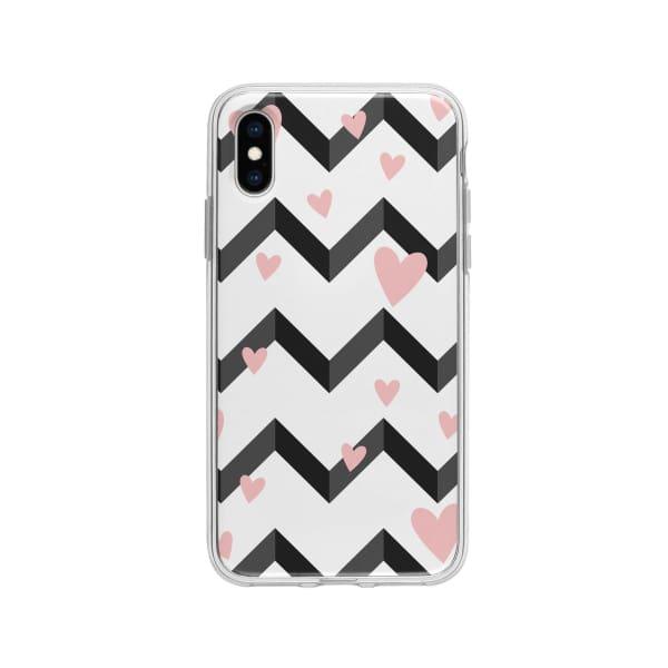 Coque Pour iPhone X Cœurs Motif Noir et Blanc - Coque Wiqeo 10€-15€, Cœurs, Estelle Adam, iPhone X, Motif Wiqeo, Déstockeur de Coques Pour iPhone