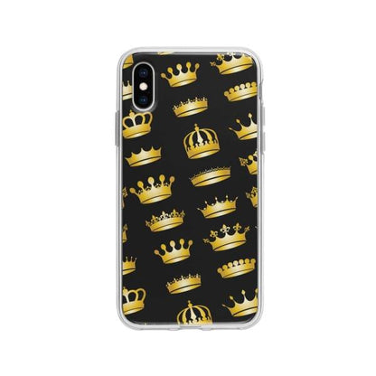 Coque Pour iPhone X Couronnes Dorées - Coque Wiqeo 10€-15€, Estelle Adam, iPhone X, Motif Wiqeo, Déstockeur de Coques Pour iPhone