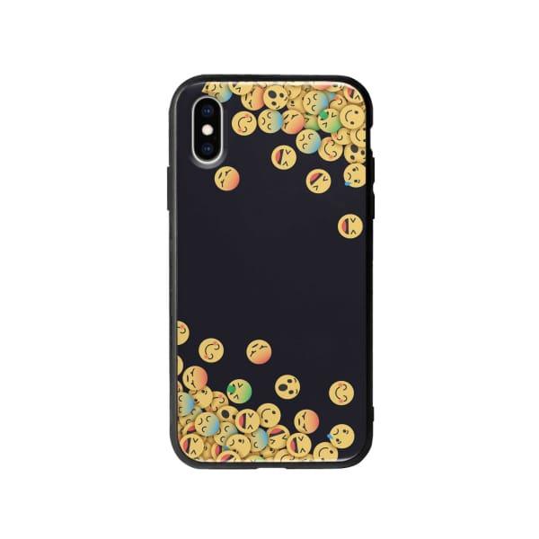 Coque Pour iPhone X Emojis Tombants - Coque Wiqeo 10€-15€, Estelle Adam, iPhone X, Motif Wiqeo, Déstockeur de Coques Pour iPhone