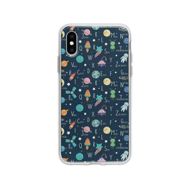 Coque Pour iPhone X Espace Alphabet - Coque Wiqeo 10€-15€, Estelle Adam, Illustration, iPhone X, Motif Wiqeo, Déstockeur de Coques Pour iPhone