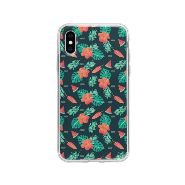 Coque Pour iPhone X Été Floral - Coque Wiqeo 10€-15€, Estelle Adam, Feuilles, Fleur, iPhone X, Motif Wiqeo, Déstockeur de Coques Pour iPhone