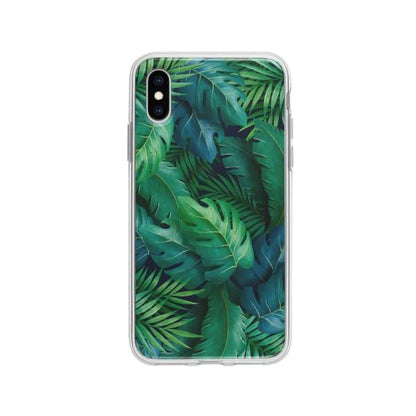 Coque Pour iPhone X Feuillage Tropical - Coque Wiqeo 10€-15€, Estelle Adam, Feuilles, iPhone X, Motif Wiqeo, Déstockeur de Coques Pour iPhone