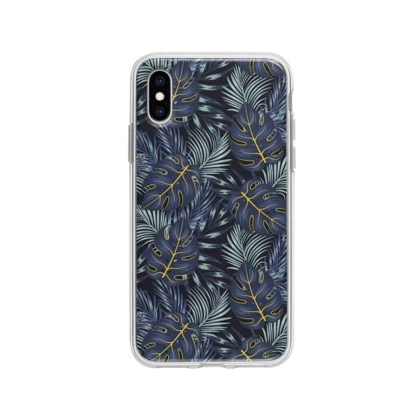 Coque Pour iPhone X Feuilles Bleuâtres - Coque Wiqeo 10€-15€, Estelle Adam, Feuilles, iPhone X, Motif Wiqeo, Déstockeur de Coques Pour iPhone