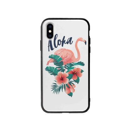 Coque Pour iPhone X Flamant Rose Tropical - Coque Wiqeo 10€-15€, Estelle Adam, Feuilles, iPhone X, Motif Wiqeo, Déstockeur de Coques Pour iPhone