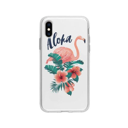 Coque Pour iPhone X Flamant Rose Tropical - Coque Wiqeo 10€-15€, Estelle Adam, Feuilles, iPhone X, Motif Wiqeo, Déstockeur de Coques Pour iPhone