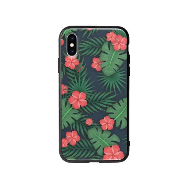 Coque Pour iPhone X Flore Exotique - Coque Wiqeo 10€-15€, Estelle Adam, Feuilles, Fleur, iPhone X, Motif Wiqeo, Déstockeur de Coques Pour iPhone