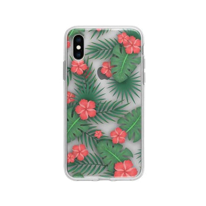 Coque Pour iPhone X Flore Exotique - Coque Wiqeo 10€-15€, Estelle Adam, Feuilles, Fleur, iPhone X, Motif Wiqeo, Déstockeur de Coques Pour iPhone