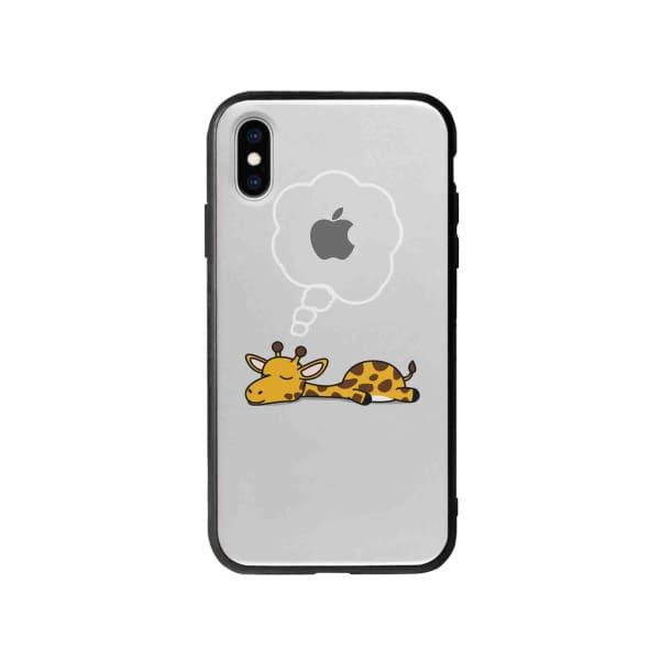 Coque Pour iPhone X Girafe Endormie - Coque Wiqeo 10€-15€, Animaux, Estelle Adam, Illustration, iPhone X Wiqeo, Déstockeur de Coques Pour iPhone