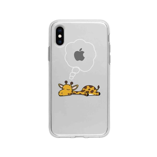 Coque Pour iPhone X Girafe Endormie - Coque Wiqeo 10€-15€, Animaux, Estelle Adam, Illustration, iPhone X Wiqeo, Déstockeur de Coques Pour iPhone