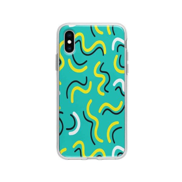 Coque Pour iPhone X Griffonnages Turquois - Coque Wiqeo 10€-15€, Estelle Adam, iPhone X, Motif Wiqeo, Déstockeur de Coques Pour iPhone