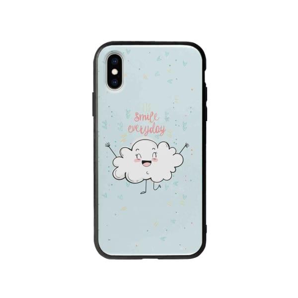 Coque Pour iPhone X Nuage Souriant - Coque Wiqeo 10€-15€, Géraud Fournier, Illustration, iPhone X, Mignon Wiqeo, Déstockeur de Coques Pour iPhone