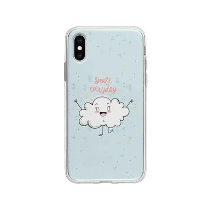 Coque Pour iPhone X Nuage Souriant - Coque Wiqeo 10€-15€, Géraud Fournier, Illustration, iPhone X, Mignon Wiqeo, Déstockeur de Coques Pour iPhone