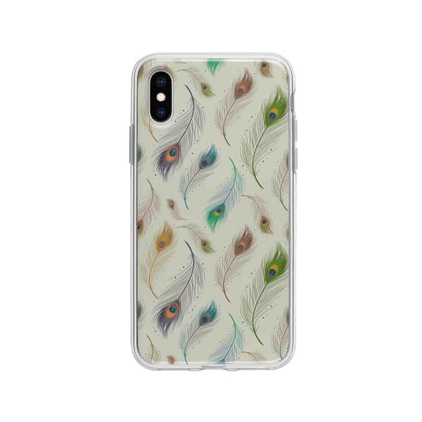 Coque Pour iPhone X Plumes de Paon - Coque Wiqeo 10€-15€, Estelle Adam, Illustration, iPhone X, Motif Wiqeo, Déstockeur de Coques Pour iPhone