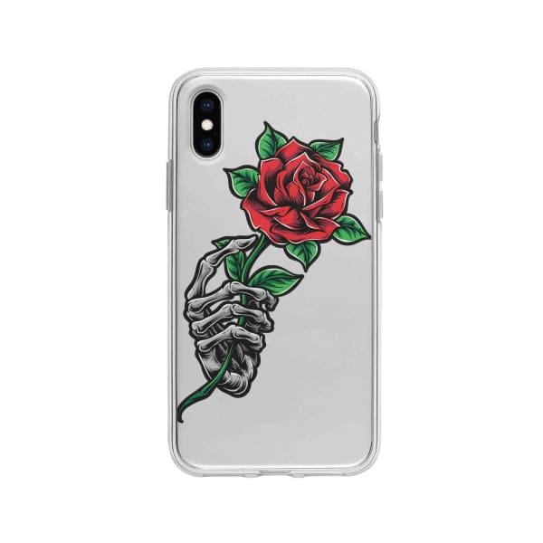 Coque Pour iPhone X Rose Squelette - Coque Wiqeo 10€-15€, Albert Dupont, Fleur, iPhone X, Squelette Wiqeo, Déstockeur de Coques Pour iPhone