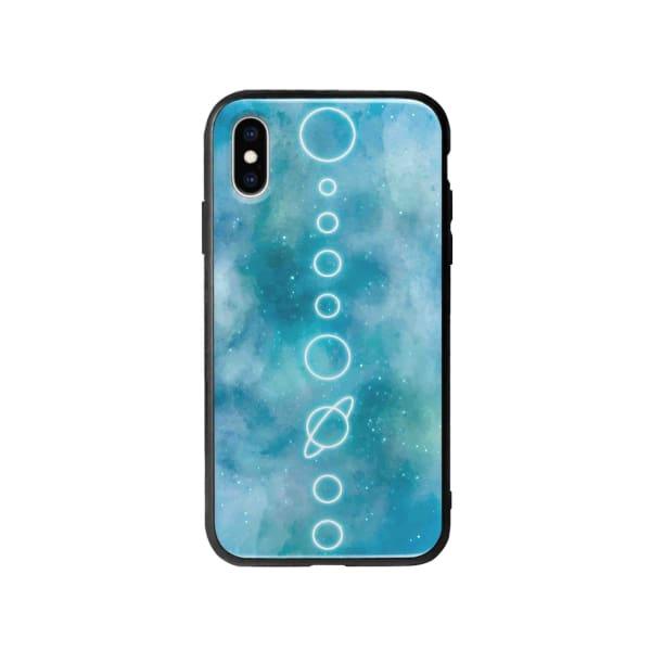 Coque Pour iPhone X Système Solaire Néon - Coque Wiqeo 10€-15€, Estelle Adam, Illustration, iPhone X, Motif Wiqeo, Déstockeur de Coques Pour iPhone