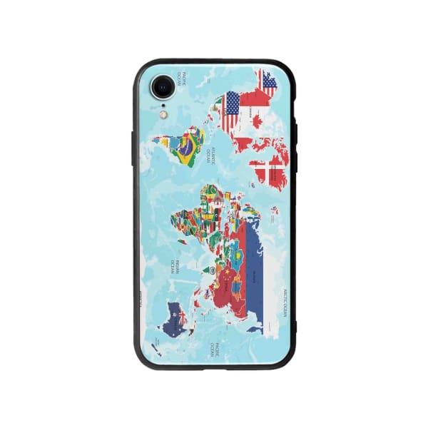 Coque Pour iPhone XR Carte du Monde - Coque Wiqeo 10€-15€, Estelle Adam, Illustration, iPhone XR Wiqeo, Déstockeur de Coques Pour iPhone