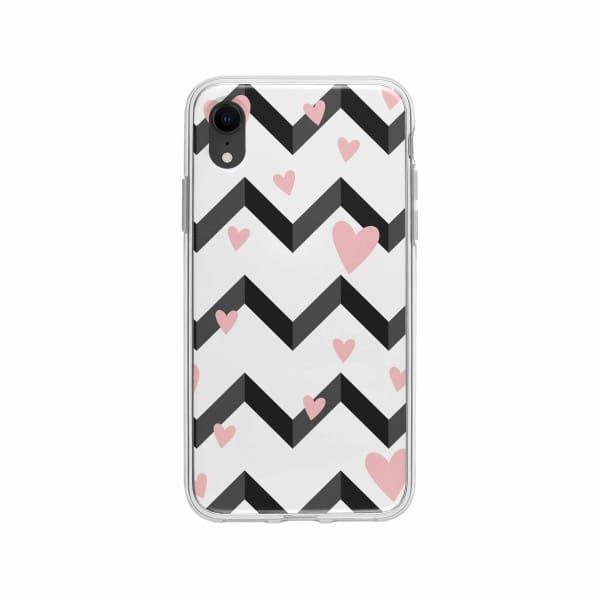 Coque Pour iPhone XR Cœurs Motif Noir et Blanc - Coque Wiqeo 10€-15€, Cœurs, Estelle Adam, iPhone XR, Motif Wiqeo, Déstockeur de Coques Pour iPhone