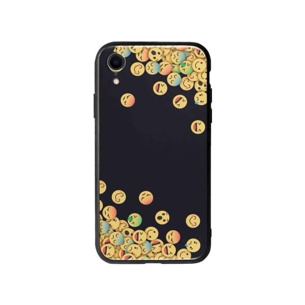 Coque Pour iPhone XR Emojis Tombants - Coque Wiqeo 10€-15€, Estelle Adam, iPhone XR, Motif Wiqeo, Déstockeur de Coques Pour iPhone