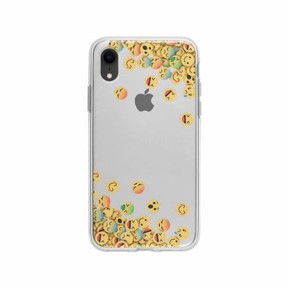 Coque Pour iPhone XR Emojis Tombants - Coque Wiqeo 10€-15€, Estelle Adam, iPhone XR, Motif Wiqeo, Déstockeur de Coques Pour iPhone