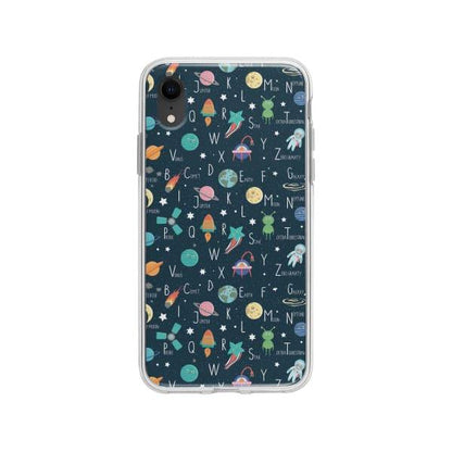 Coque Pour iPhone XR Espace Alphabet - Coque Wiqeo 10€-15€, Estelle Adam, Illustration, iPhone XR, Motif Wiqeo, Déstockeur de Coques Pour iPhone