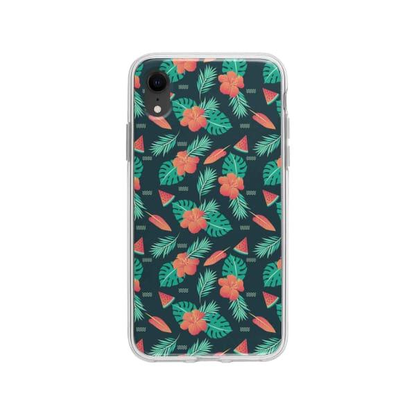 Coque Pour iPhone XR Été Floral - Coque Wiqeo 10€-15€, Estelle Adam, Feuilles, Fleur, iPhone XR, Motif Wiqeo, Déstockeur de Coques Pour iPhone