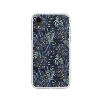 Coque Pour iPhone XR Feuilles Bleuâtres - Coque Wiqeo 10€-15€, Estelle Adam, Feuilles, iPhone XR, Motif Wiqeo, Déstockeur de Coques Pour iPhone