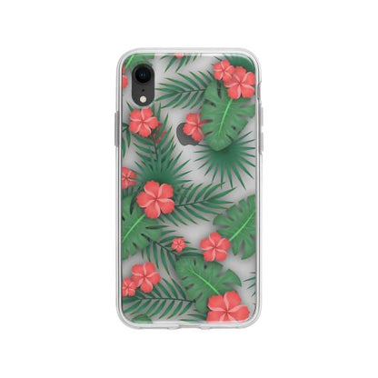 Coque Pour iPhone XR Flore Exotique - Coque Wiqeo 10€-15€, Estelle Adam, Feuilles, Fleur, iPhone XR, Motif Wiqeo, Déstockeur de Coques Pour iPhone