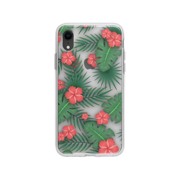 Coque Pour iPhone XR Flore Exotique - Coque Wiqeo 10€-15€, Estelle Adam, Feuilles, Fleur, iPhone XR, Motif Wiqeo, Déstockeur de Coques Pour iPhone