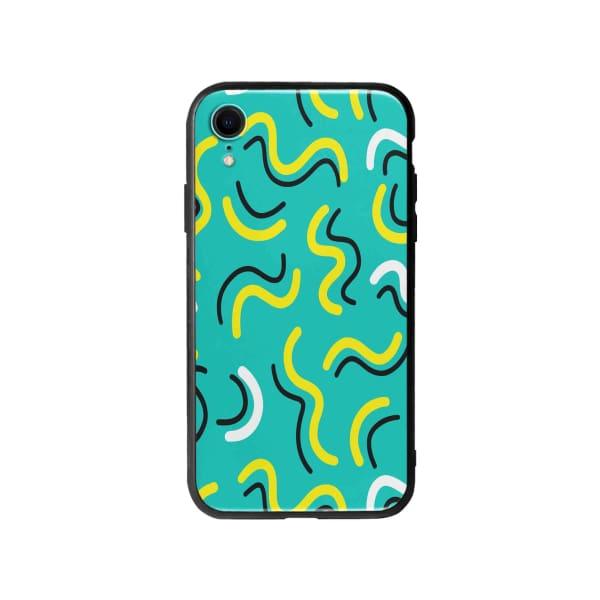 Coque Pour iPhone XR Griffonnages Turquois - Coque Wiqeo 10€-15€, Estelle Adam, iPhone XR, Motif Wiqeo, Déstockeur de Coques Pour iPhone