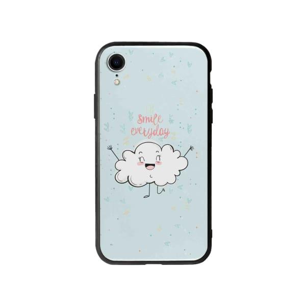 Coque Pour iPhone XR Nuage Souriant - Coque Wiqeo 10€-15€, Géraud Fournier, Illustration, iPhone XR, Mignon Wiqeo, Déstockeur de Coques Pour iPhone