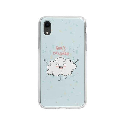 Coque Pour iPhone XR Nuage Souriant - Coque Wiqeo 10€-15€, Géraud Fournier, Illustration, iPhone XR, Mignon Wiqeo, Déstockeur de Coques Pour iPhone