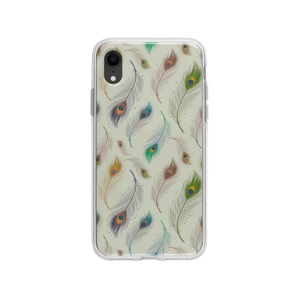 Coque Pour iPhone XR Plumes de Paon - Coque Wiqeo 10€-15€, Estelle Adam, Illustration, iPhone XR, Motif Wiqeo, Déstockeur de Coques Pour iPhone