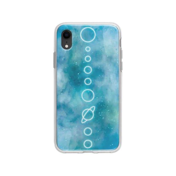 Coque Pour iPhone XR Système Solaire Néon - Coque Wiqeo 10€-15€, Estelle Adam, Illustration, iPhone XR, Motif Wiqeo, Déstockeur de Coques Pour iPhone