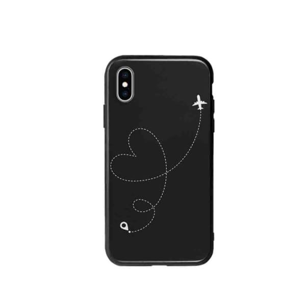 Coque Pour iPhone XS Avion Cœur - Coque Wiqeo 10€-15€, Estelle Adam, Illustration, iPhone XS Wiqeo, Déstockeur de Coques Pour iPhone