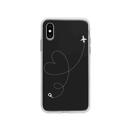 Coque Pour iPhone XS Avion Cœur - Coque Wiqeo 10€-15€, Estelle Adam, Illustration, iPhone XS Wiqeo, Déstockeur de Coques Pour iPhone