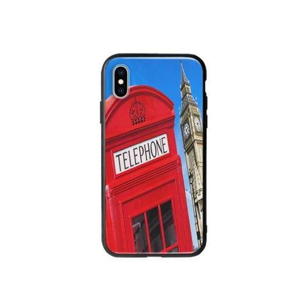 Coque Pour iPhone XS Cabine Téléphonique - Coque Wiqeo 10€-15€, Estelle Adam, Illustration, iPhone XS, U.K. Wiqeo, Déstockeur de Coques Pour iPhone