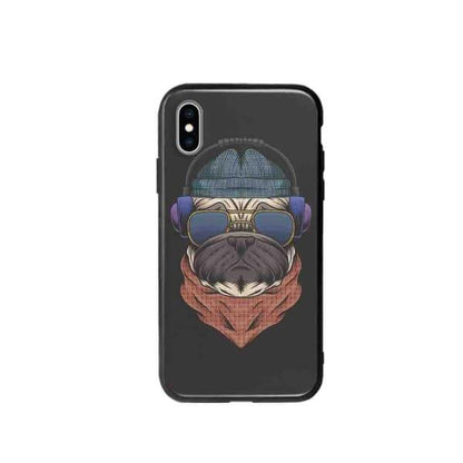 Coque Pour iPhone XS Chien Écouteurs - Coque Wiqeo 10€-15€, Animaux, Estelle Adam, Illustration, iPhone XS Wiqeo, Déstockeur de Coques Pour iPhone