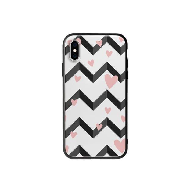 Coque Pour iPhone XS Cœurs Motif Noir et Blanc - Coque Wiqeo 10€-15€, Cœurs, Estelle Adam, iPhone XS, Motif Wiqeo, Déstockeur de Coques Pour iPhone