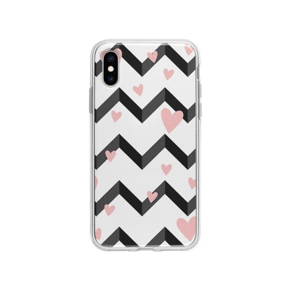 Coque Pour iPhone XS Cœurs Motif Noir et Blanc - Coque Wiqeo 10€-15€, Cœurs, Estelle Adam, iPhone XS, Motif Wiqeo, Déstockeur de Coques Pour iPhone