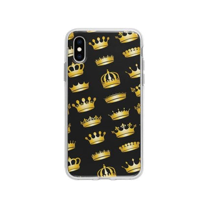 Coque Pour iPhone XS Couronnes Dorées - Coque Wiqeo 10€-15€, Estelle Adam, iPhone XS, Motif Wiqeo, Déstockeur de Coques Pour iPhone