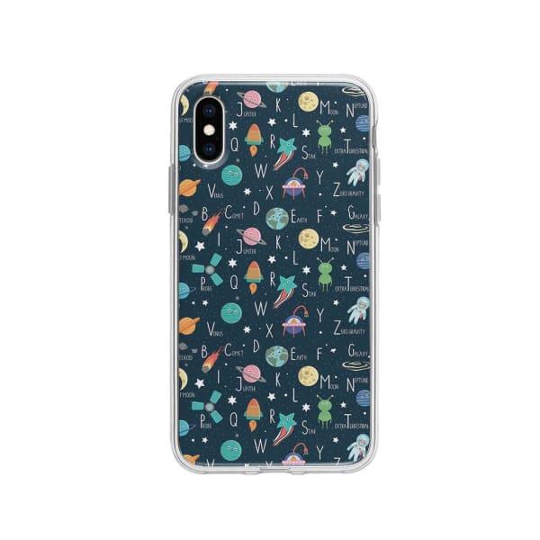 Coque Pour iPhone XS Espace Alphabet - Coque Wiqeo 10€-15€, Estelle Adam, Illustration, iPhone XS, Motif Wiqeo, Déstockeur de Coques Pour iPhone