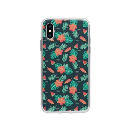 Coque Pour iPhone XS Été Floral - Coque Wiqeo 10€-15€, Estelle Adam, Feuilles, Fleur, iPhone XS, Motif Wiqeo, Déstockeur de Coques Pour iPhone