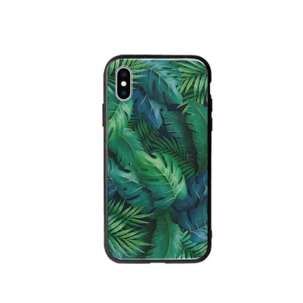 Coque Pour iPhone XS Feuillage Tropical - Coque Wiqeo 10€-15€, Estelle Adam, Feuilles, iPhone XS, Motif Wiqeo, Déstockeur de Coques Pour iPhone