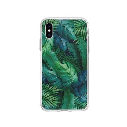 Coque Pour iPhone XS Feuillage Tropical - Coque Wiqeo 10€-15€, Estelle Adam, Feuilles, iPhone XS, Motif Wiqeo, Déstockeur de Coques Pour iPhone