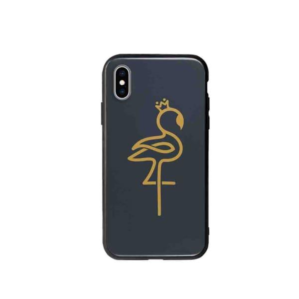 Coque Pour iPhone XS Flamant Rose Linéaire - Coque Wiqeo 10€-15€, Animaux, Estelle Adam, iPhone XS, Motif Wiqeo, Déstockeur de Coques Pour iPhone