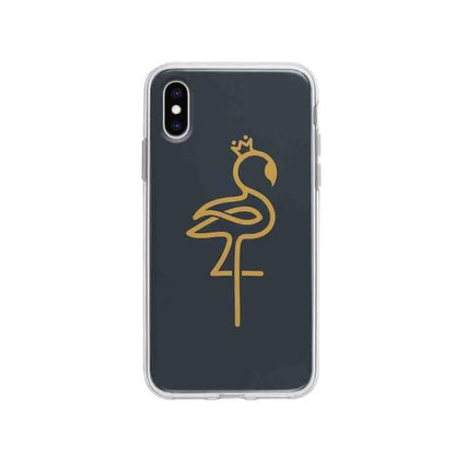 Coque Pour iPhone XS Flamant Rose Linéaire - Coque Wiqeo 10€-15€, Animaux, Estelle Adam, iPhone XS, Motif Wiqeo, Déstockeur de Coques Pour iPhone