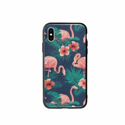 Coque Pour iPhone XS Flamant Rose Palmier - Coque Wiqeo 10€-15€, Estelle Adam, Feuilles, iPhone XS, Motif Wiqeo, Déstockeur de Coques Pour iPhone