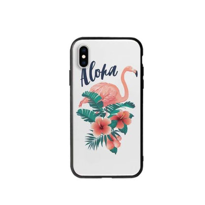 Coque Pour iPhone XS Flamant Rose Tropical - Coque Wiqeo 10€-15€, Estelle Adam, Feuilles, iPhone XS, Motif Wiqeo, Déstockeur de Coques Pour iPhone