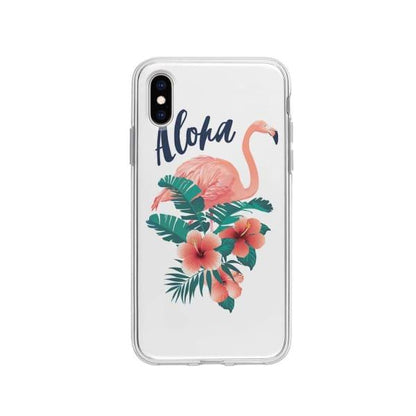 Coque Pour iPhone XS Flamant Rose Tropical - Coque Wiqeo 10€-15€, Estelle Adam, Feuilles, iPhone XS, Motif Wiqeo, Déstockeur de Coques Pour iPhone